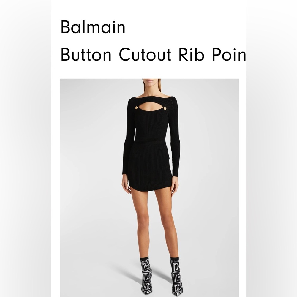 BalminElegant Black Knit Dress